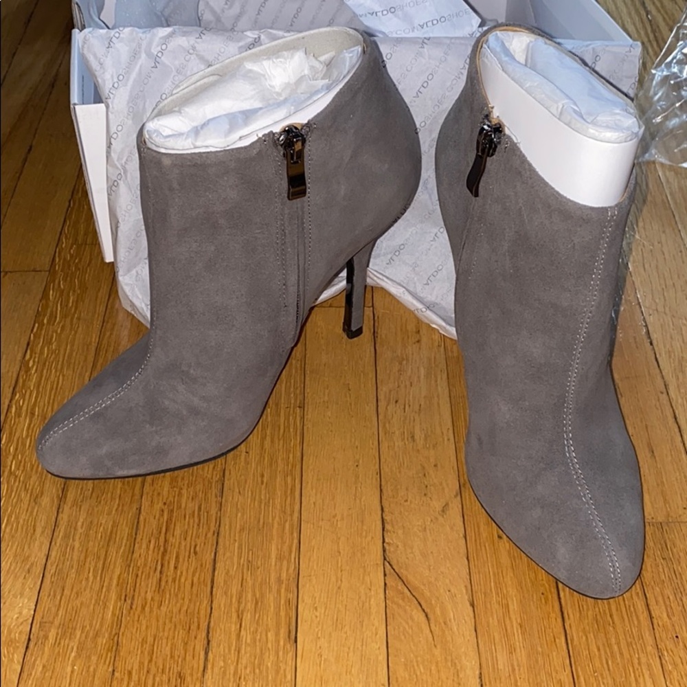 Aldo Gray Suede Ankle Booties